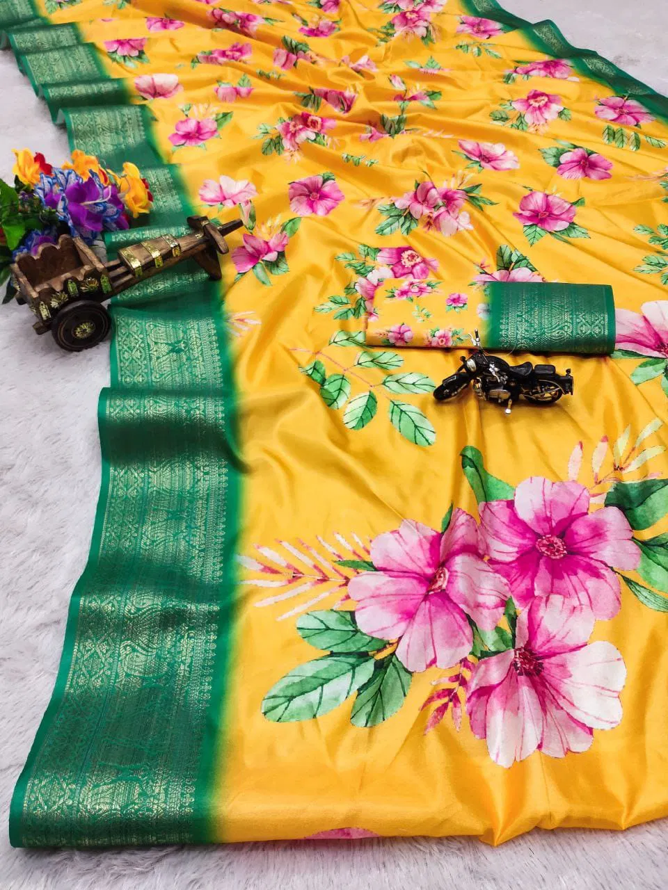 VK 4203 Pure Dola Silk Printed Non Catalog Sarees Wholesale Shop In Surat